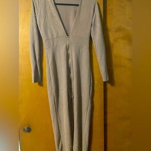 Gold front slit dress